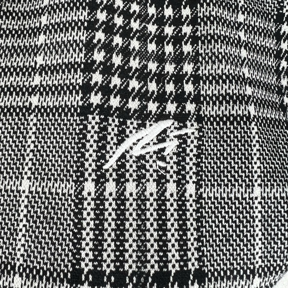 Mauvais 1/4 Zip Polo Shirt Black White‎ Glen Plaid Check Men's Size Small Golf - Picture 5 of 11